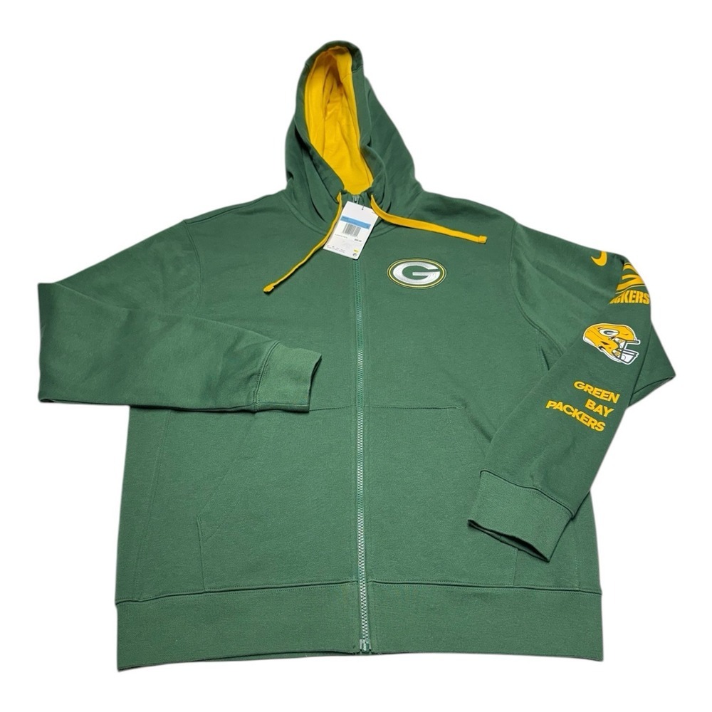 Nike Green Bay Packers Hoodie Mens M Full Zip Sweatshirt NFL Football NWT Medium